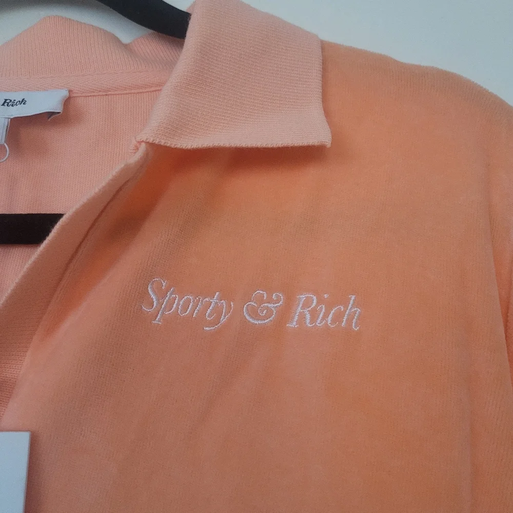 Sporty & Rich Velour Polo - Picture 4 of 9